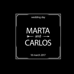 Animation wedding name and date